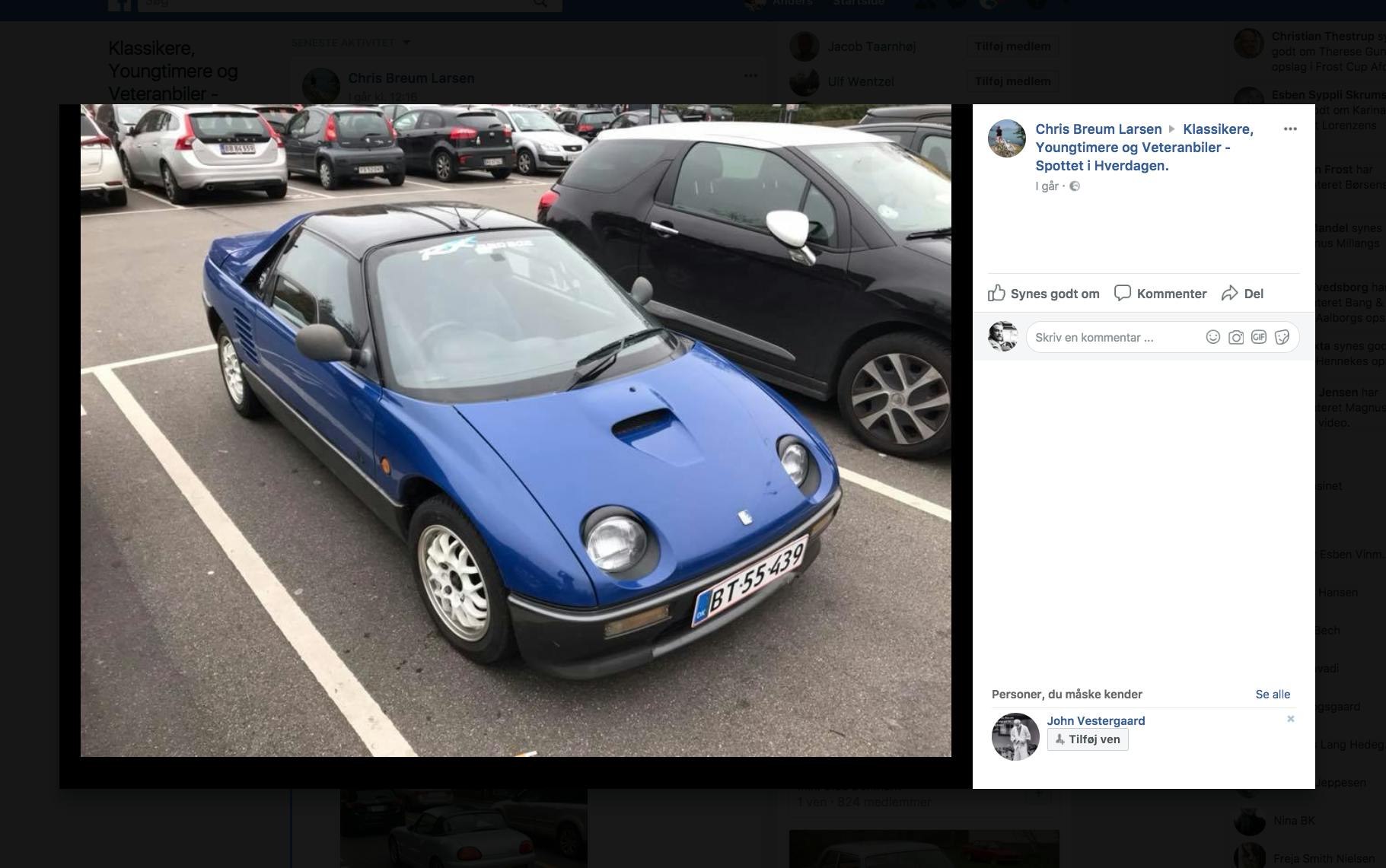 Autozam AZ-1 blå Danmark
