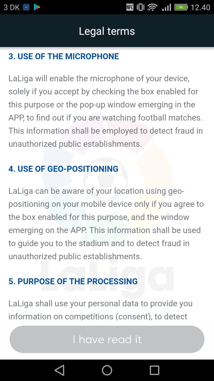 Google app La Liga Säkerhet
