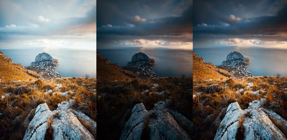 HDR-kuvan osakuvat