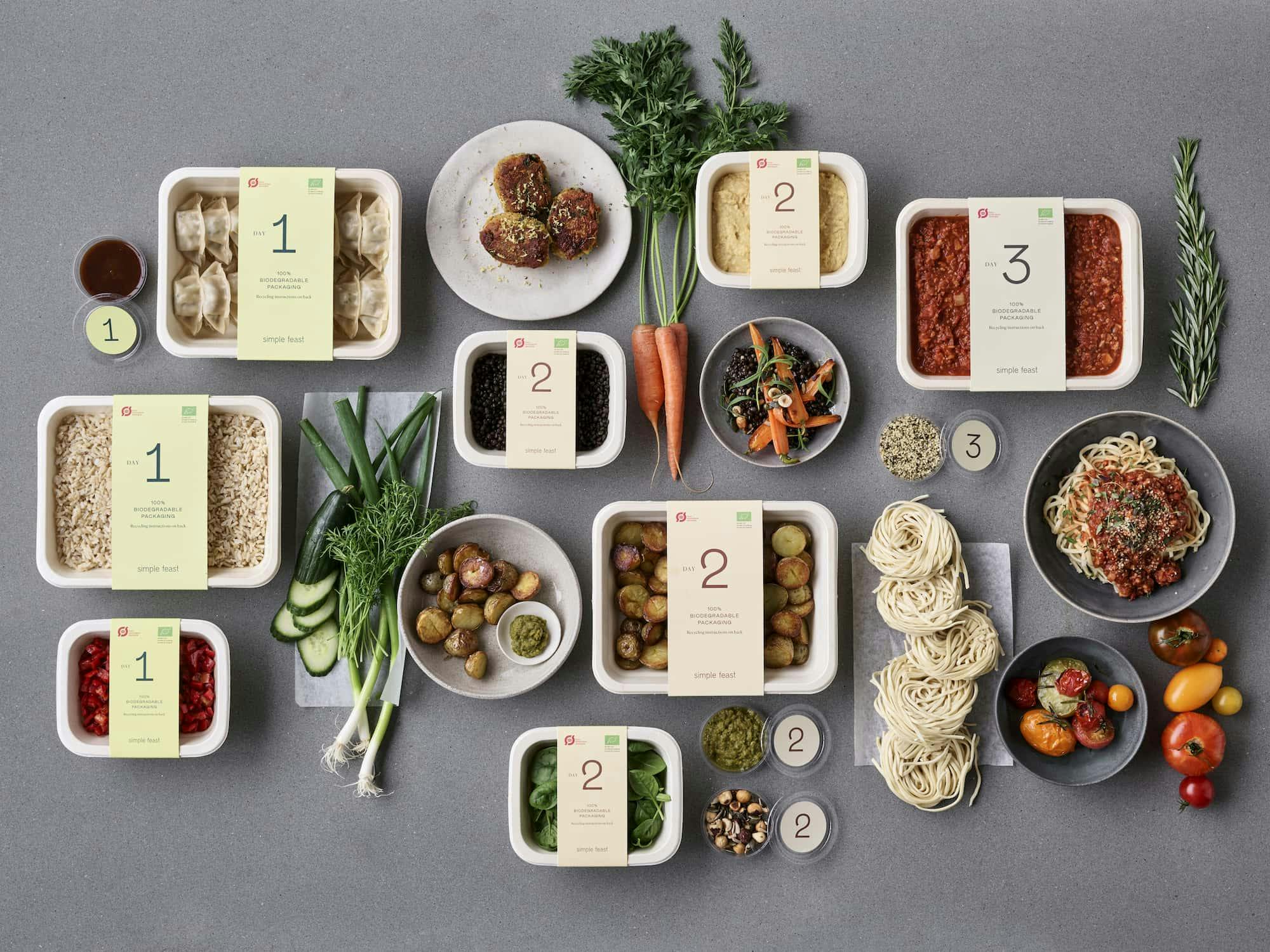 Måltidskassen gør det nemt at overskue, hvilke ingredienser der hører til dagens ret. Måltidskasse Simple Feast