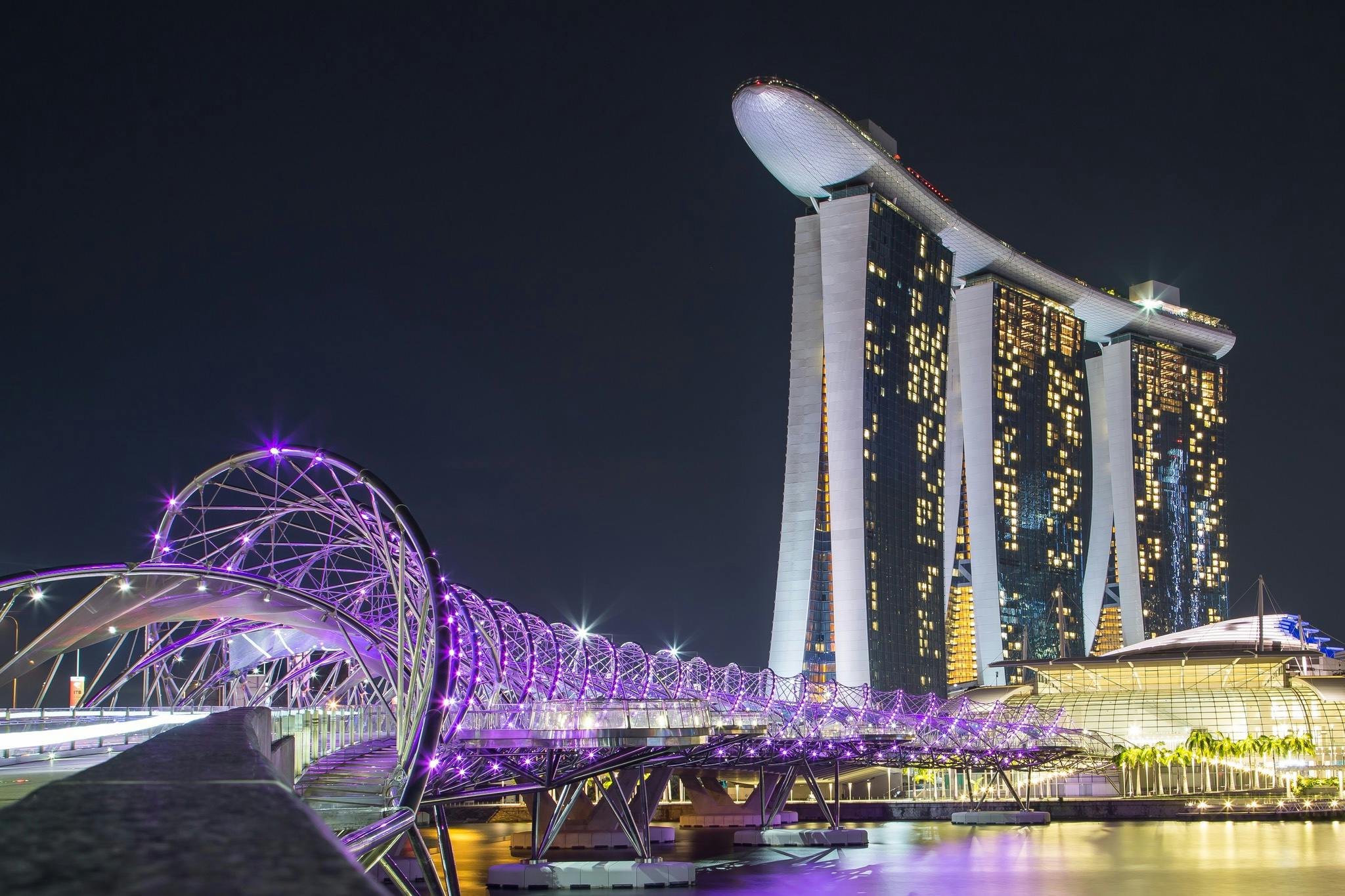 Helix-bron till Marina Bay Sands i Singapore