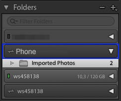 En meny i Lightroom