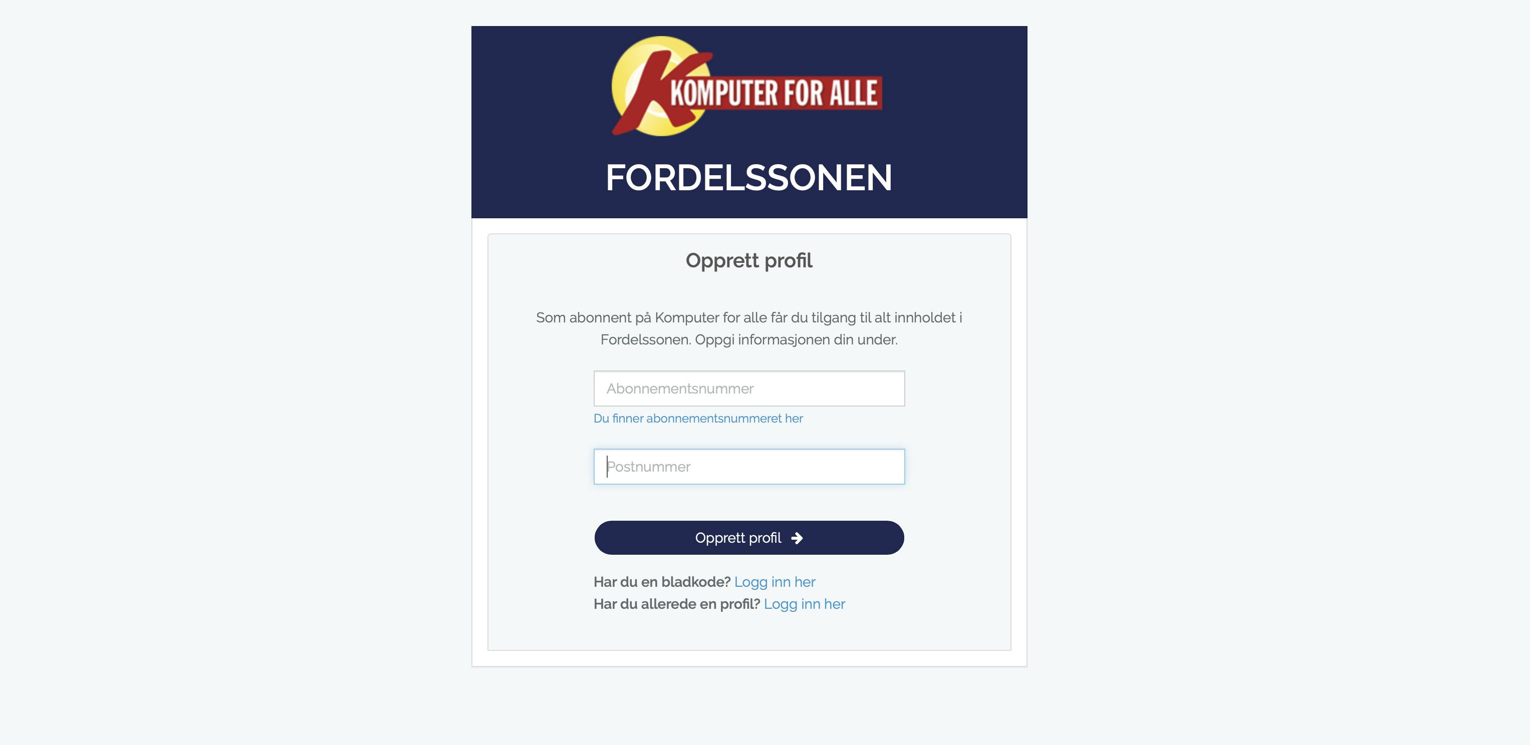Registrer deg som bruker i Fordelssonen