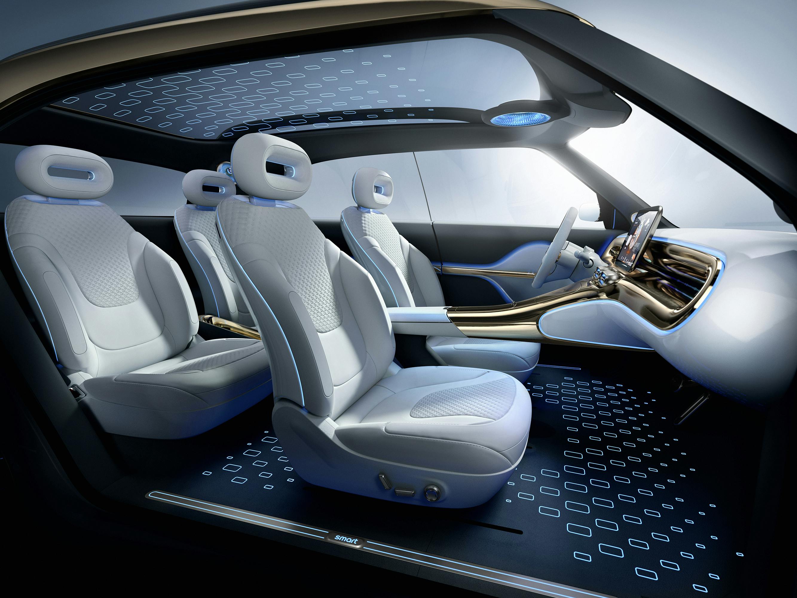 Smart Concept 1 elbil smart EQ interiør sæder LED