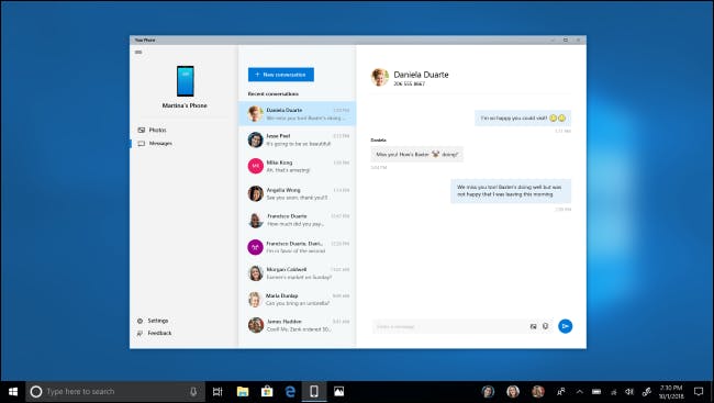 Send sms fra Windows 10 til Android med Microsoft Din Telefon Windows 10 2018 Fall Update