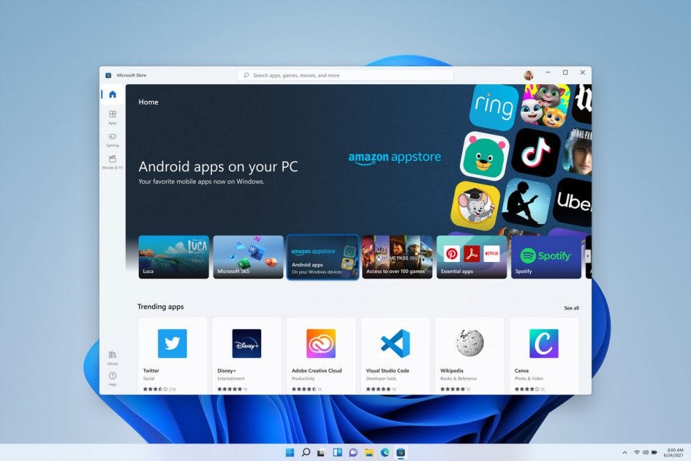 Windows 11 Så presenterade Microsoft möjligheten att köra Android-appar i Windows 11.