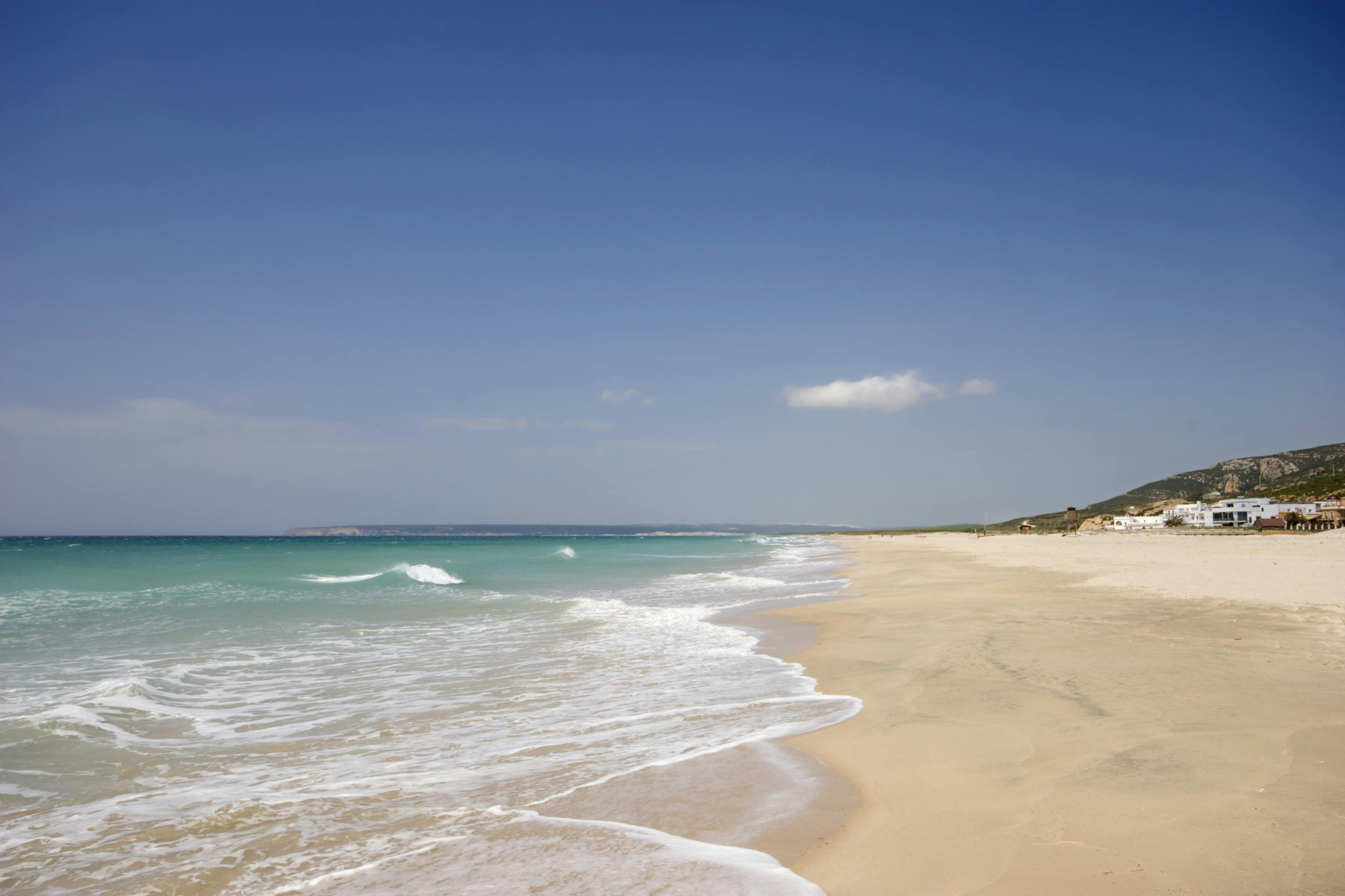 Tjek den 14 kilometer lange sandstrand El Cañuelo i Zahara! Sandstrand El Cañuelo i Zahara