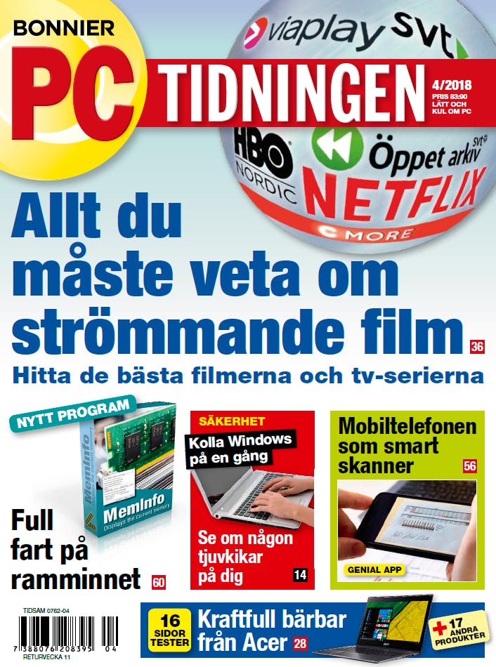 PC-tidningen nummer 4/2018: Allt du behöver vet om strömmande film