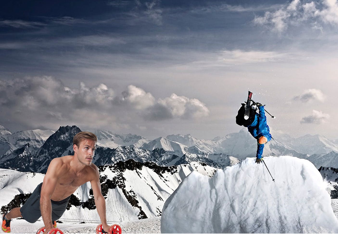 Låt en fototapet hjälpa dig med träningen. På bilden: Fototapet Mountain Ski, Chilli.se