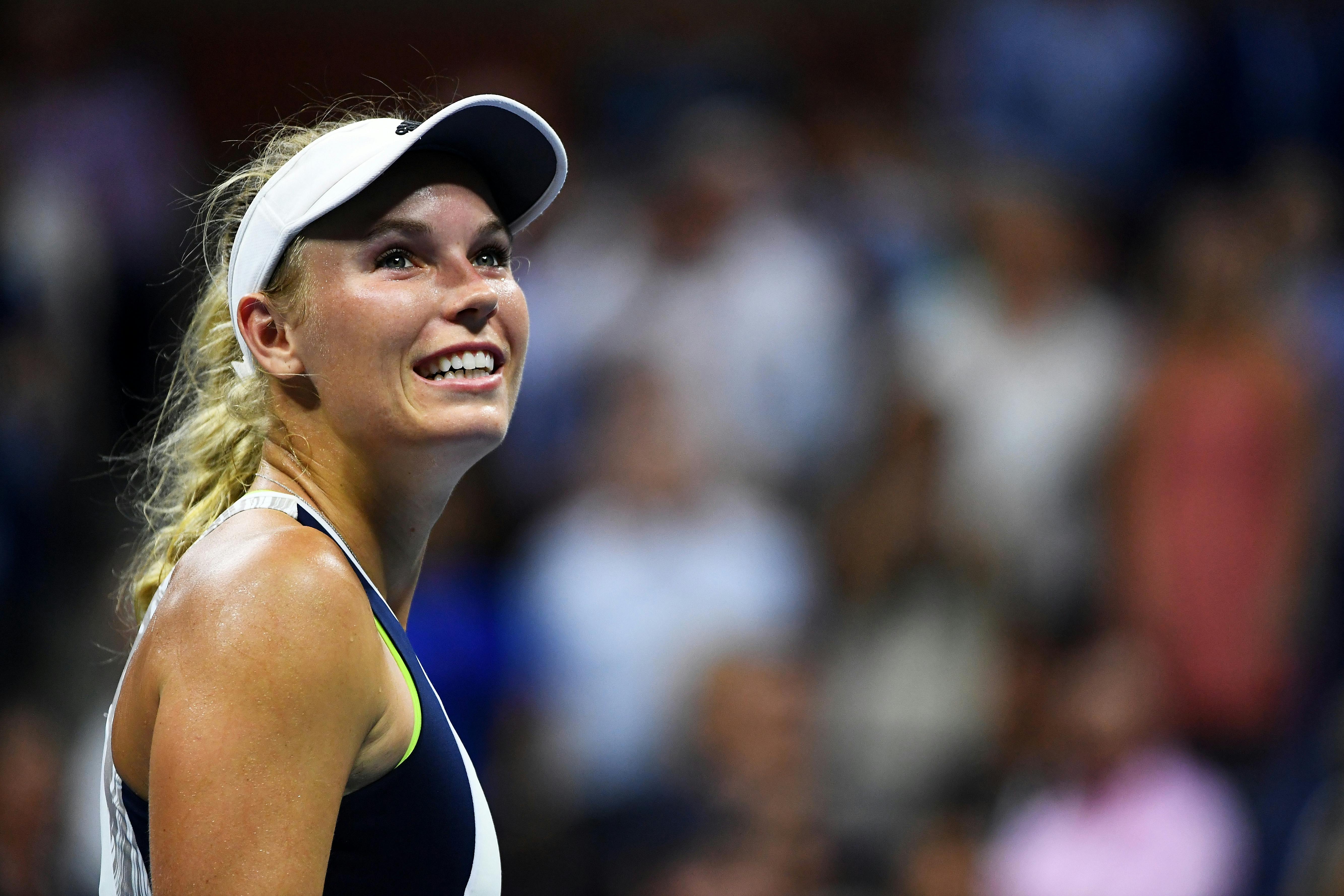 Caroline Wozniacki ses her ved US Open. Caroline Wozniacki