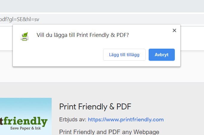 Steg 4 Tillägg i Google Chrome