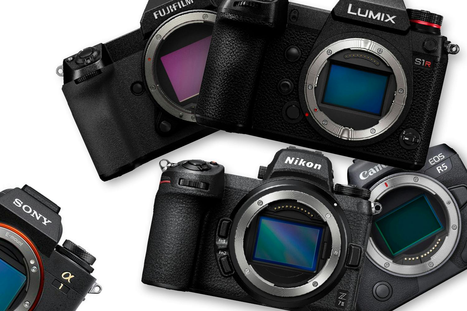 Canon EOS R5 Fujifilm GFX 100 S Nikon Z 7II Panasonic Lumix DC-S1R Sony A1