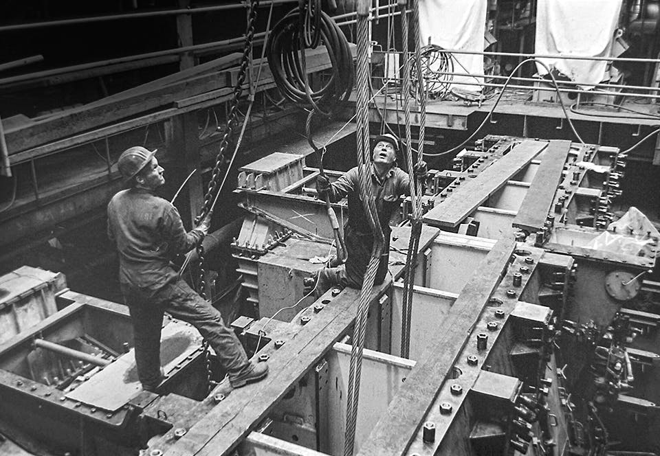 Finnboda varv på 1970-talet.