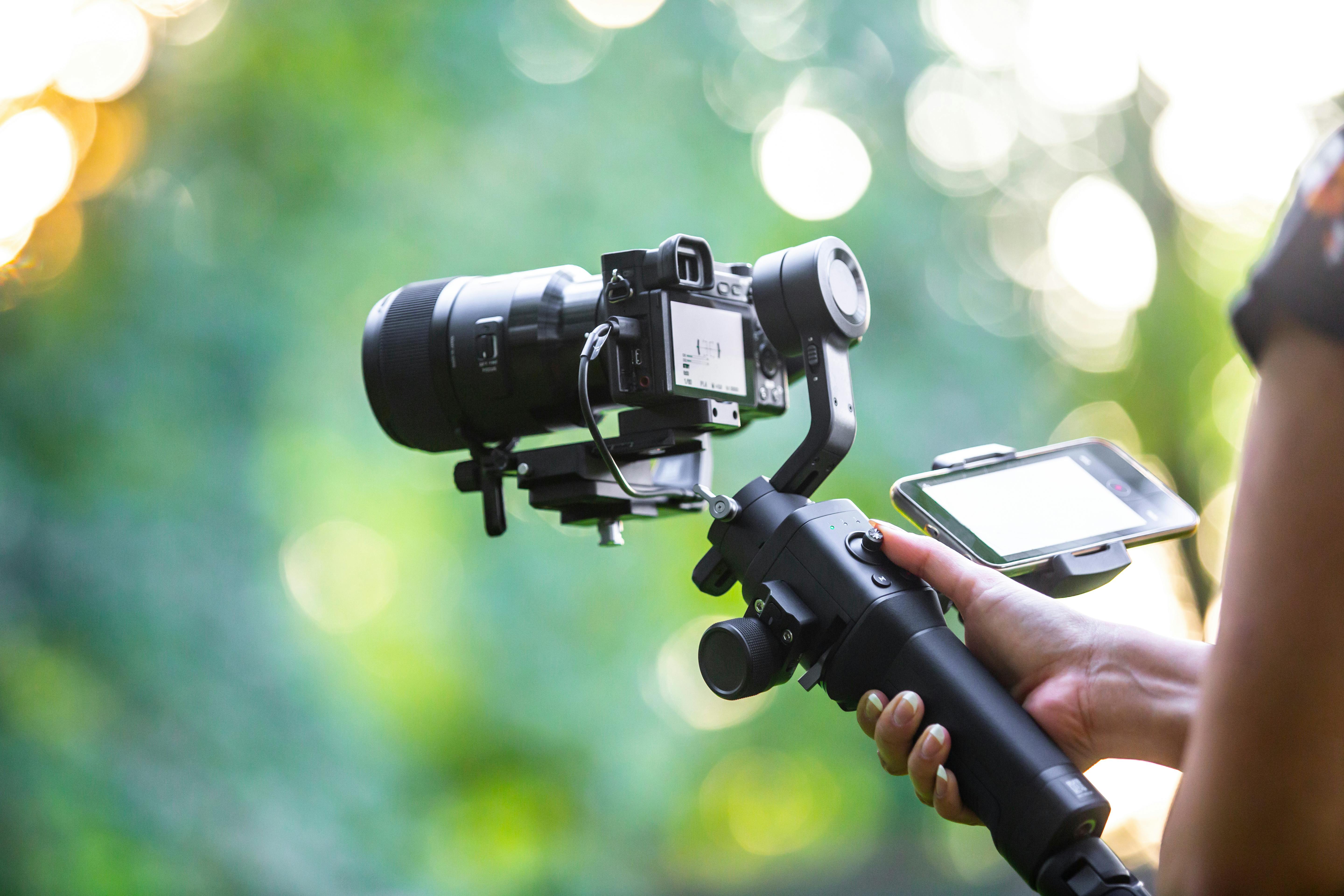 Videoinspelning med systemkamera och gimbal