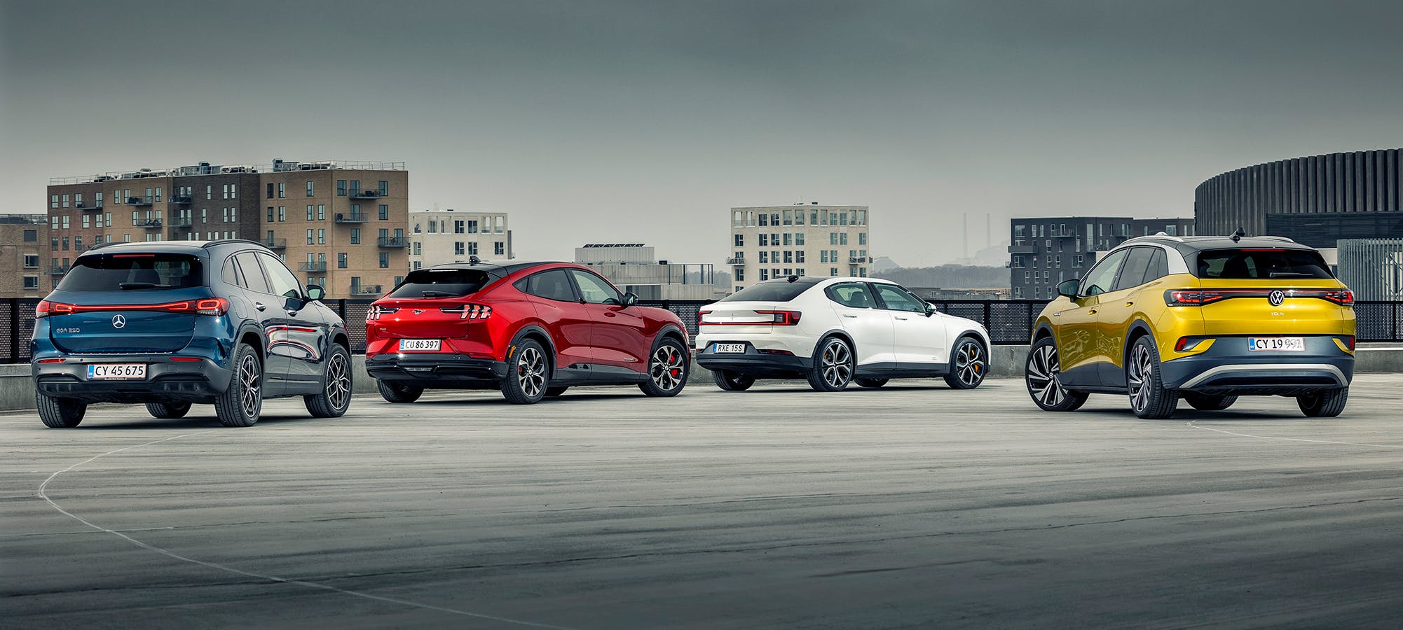 mercedes eqa ford mustang mach-e polestar 2 og vw id4