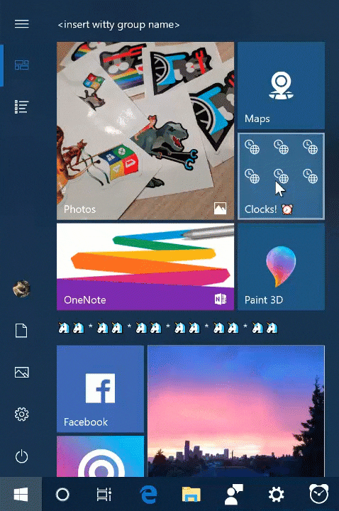 mapper i startmenu i windows 10